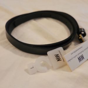 Black leather belt large